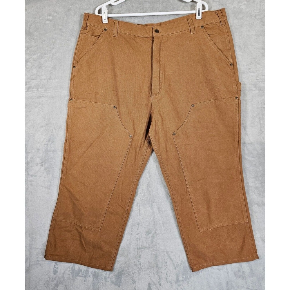 Men's Cargo Carpenter Pants Size 42x24 Double Knee Khaki Bear River Workwear NWT